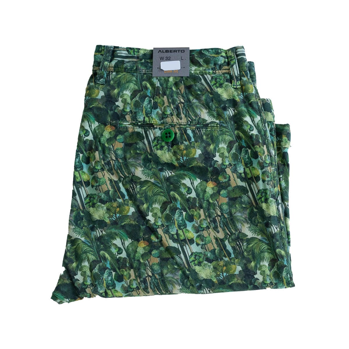 Alberto Floral Green Print Shorts Eurostyle