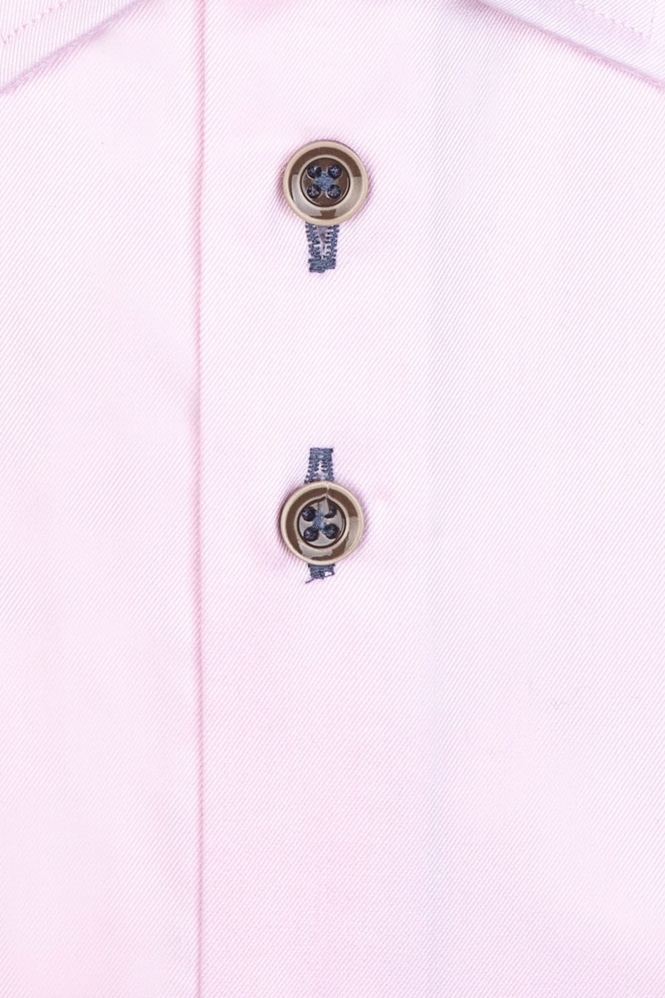 R2 Amsterdam Hidden Button Down Collar Long Sleeved Shirt Pink